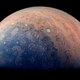Júpiter, fotografiado por la sonda Juno desde 52.200 kilómetros. Sigue sin verse ninguna estrella.